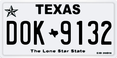 TX license plate DOK9132