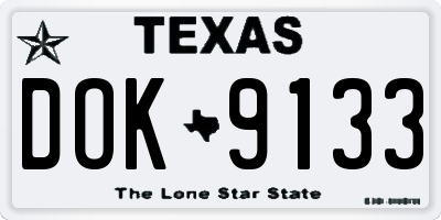 TX license plate DOK9133