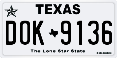 TX license plate DOK9136