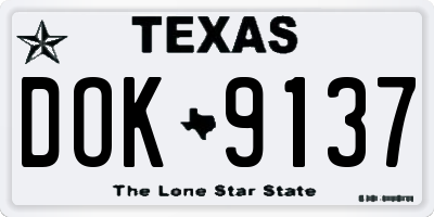 TX license plate DOK9137