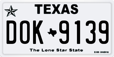 TX license plate DOK9139