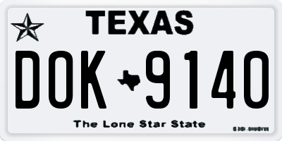 TX license plate DOK9140