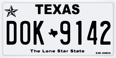 TX license plate DOK9142