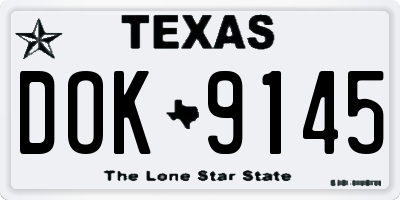 TX license plate DOK9145