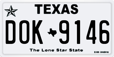 TX license plate DOK9146