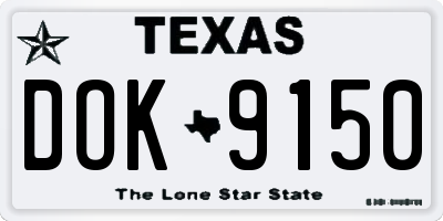 TX license plate DOK9150