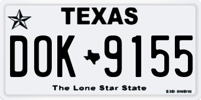 TX license plate DOK9155
