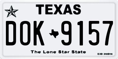 TX license plate DOK9157