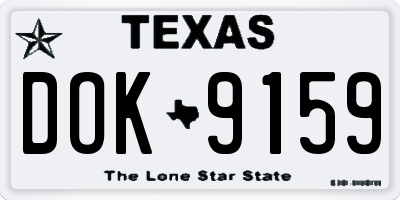 TX license plate DOK9159