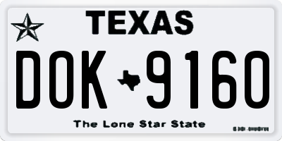 TX license plate DOK9160