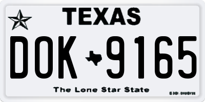 TX license plate DOK9165