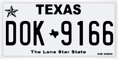 TX license plate DOK9166