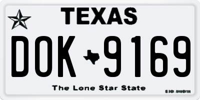 TX license plate DOK9169