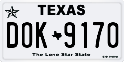 TX license plate DOK9170