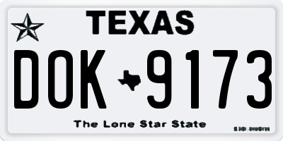 TX license plate DOK9173