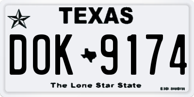 TX license plate DOK9174