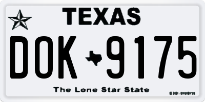 TX license plate DOK9175