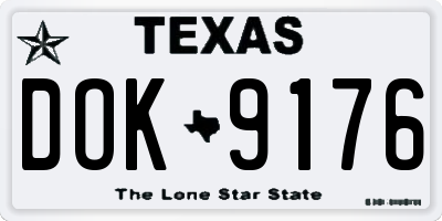 TX license plate DOK9176