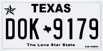 TX license plate DOK9179