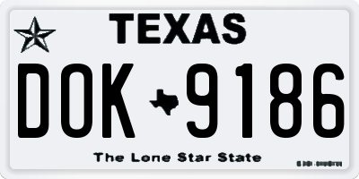 TX license plate DOK9186