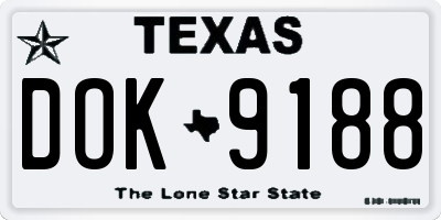 TX license plate DOK9188