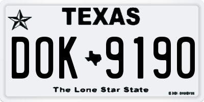 TX license plate DOK9190