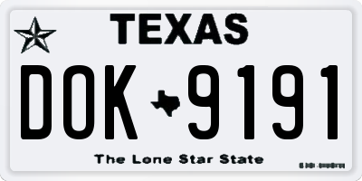 TX license plate DOK9191