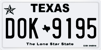 TX license plate DOK9195
