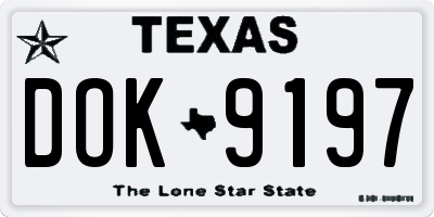 TX license plate DOK9197