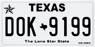 TX license plate DOK9199