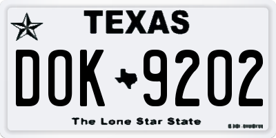 TX license plate DOK9202