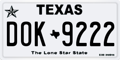 TX license plate DOK9222