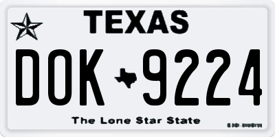 TX license plate DOK9224