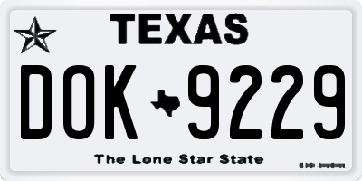 TX license plate DOK9229