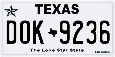 TX license plate DOK9236