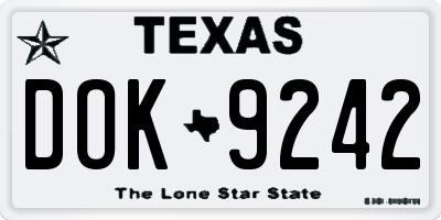 TX license plate DOK9242