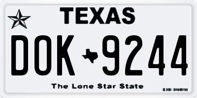 TX license plate DOK9244