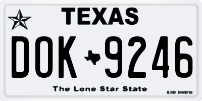 TX license plate DOK9246