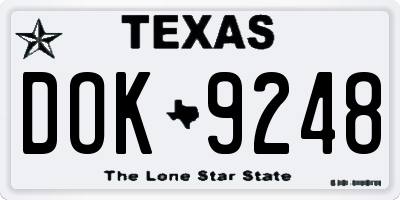 TX license plate DOK9248