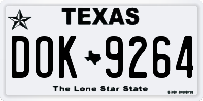 TX license plate DOK9264