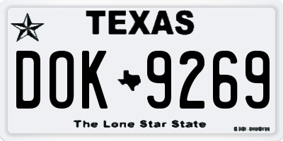 TX license plate DOK9269