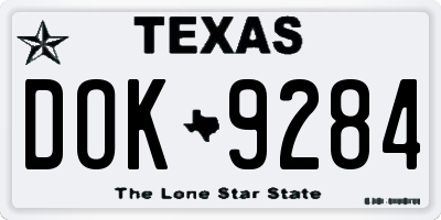 TX license plate DOK9284