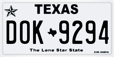 TX license plate DOK9294