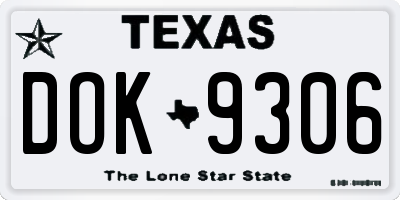 TX license plate DOK9306