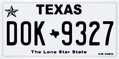 TX license plate DOK9327