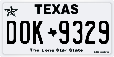 TX license plate DOK9329