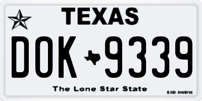 TX license plate DOK9339