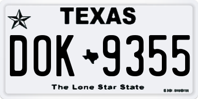 TX license plate DOK9355