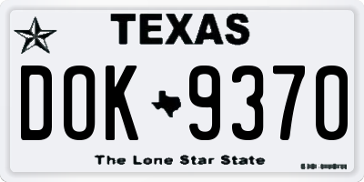 TX license plate DOK9370