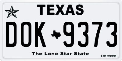 TX license plate DOK9373
